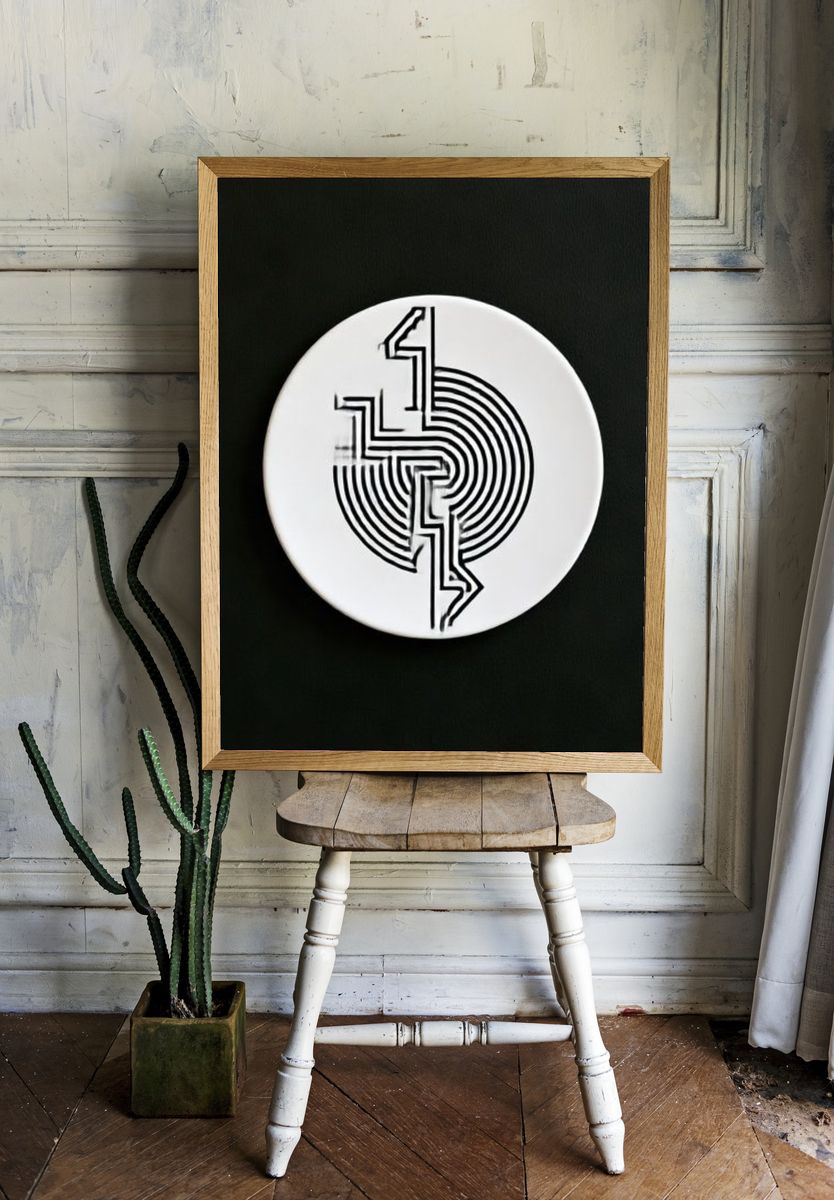 Geometric Spiral Abstract Poster. — room view 1