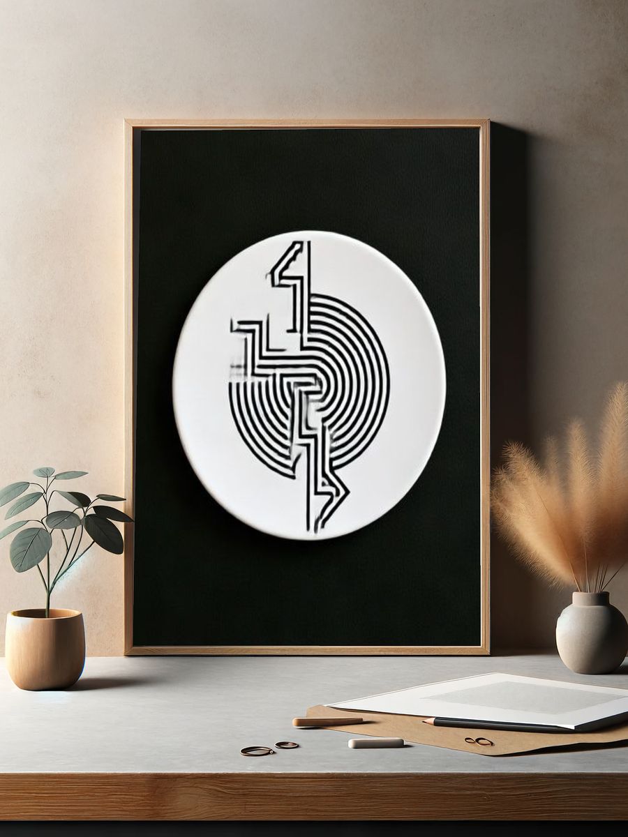 Geometric Spiral Abstract Poster. — room view 2