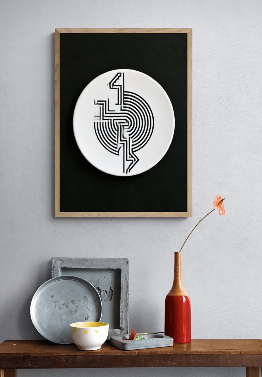 Geometric Spiral Abstract Poster. — room view 3