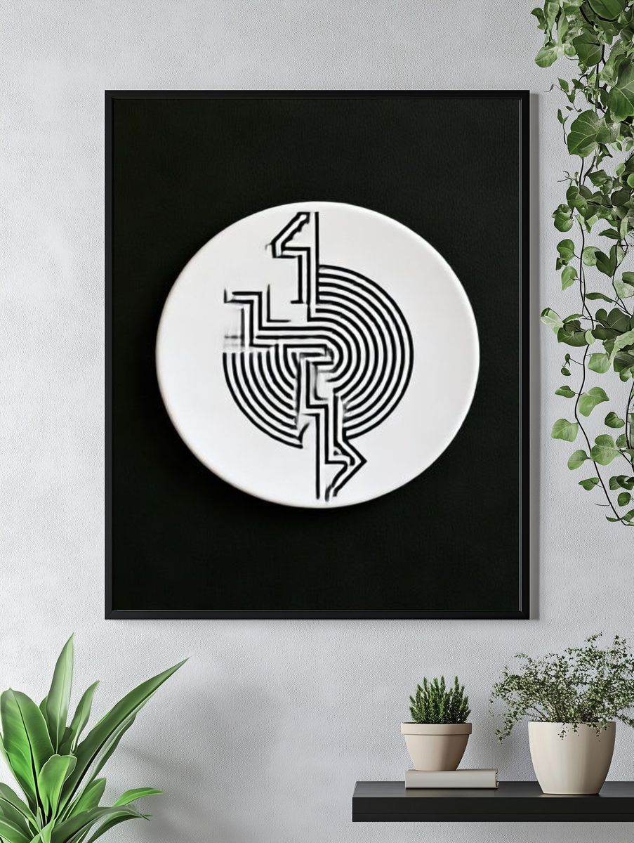 Geometric Spiral Abstract Poster. — room view 4