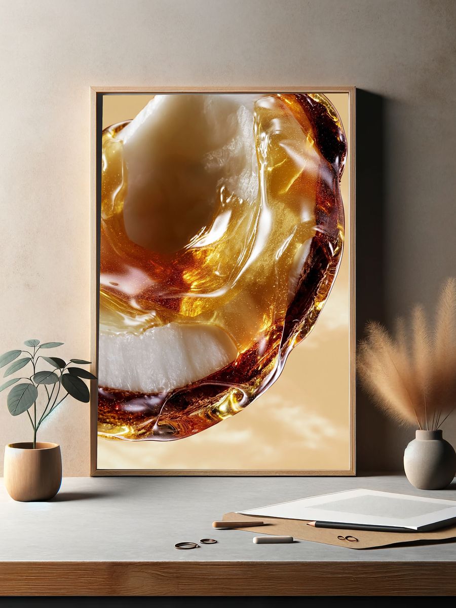 Amber Glass Abstract Poster. — room view 2