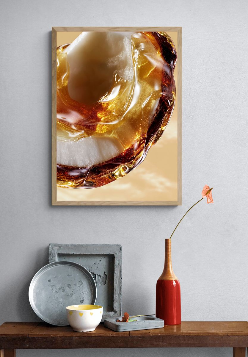 Amber Glass Abstract Poster. — room view 3
