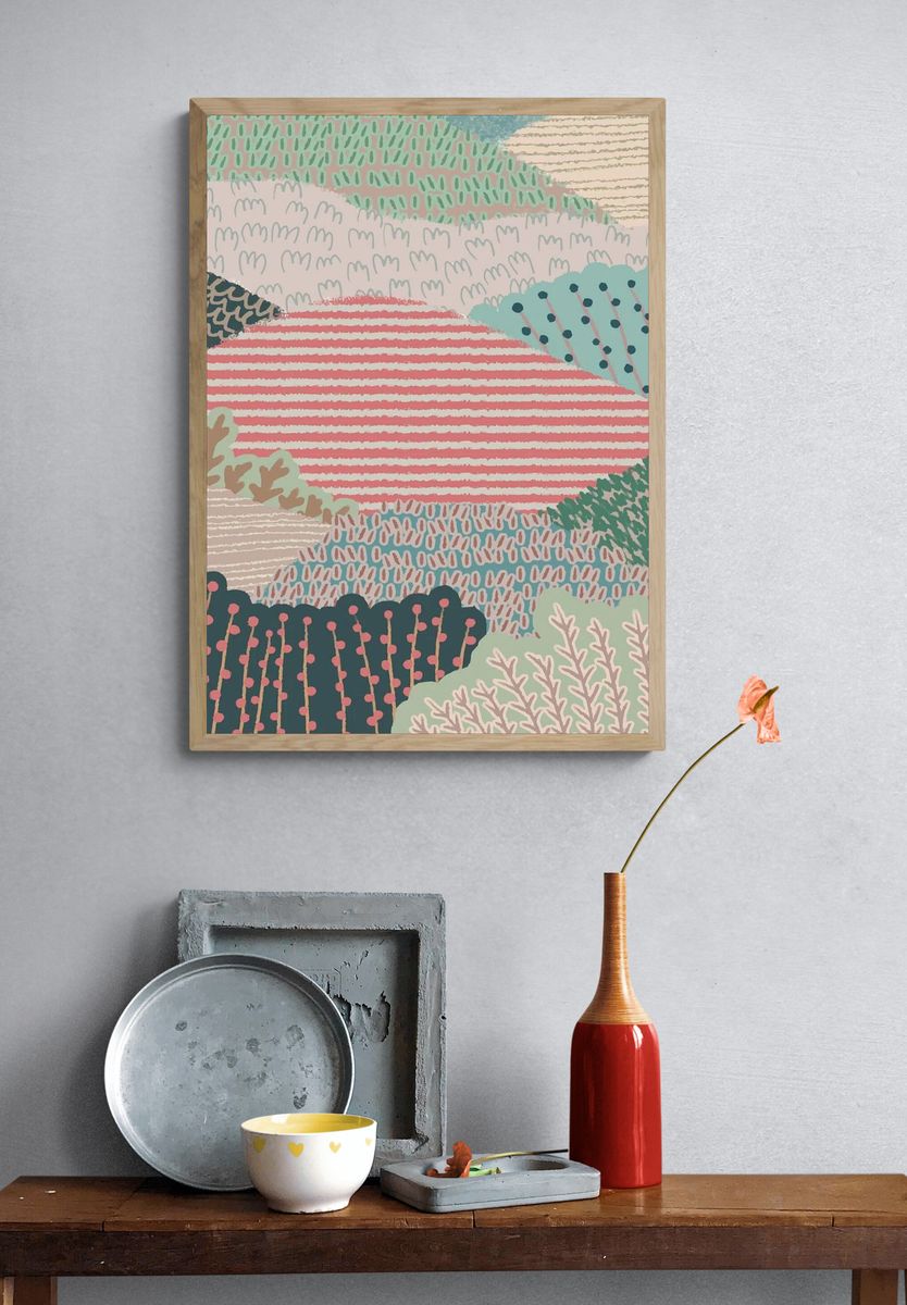 Emerald Glitter Gradient Poster. — room view 3