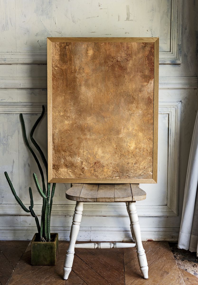 Earthy Stone Texture Abstract Poster. — room view 1