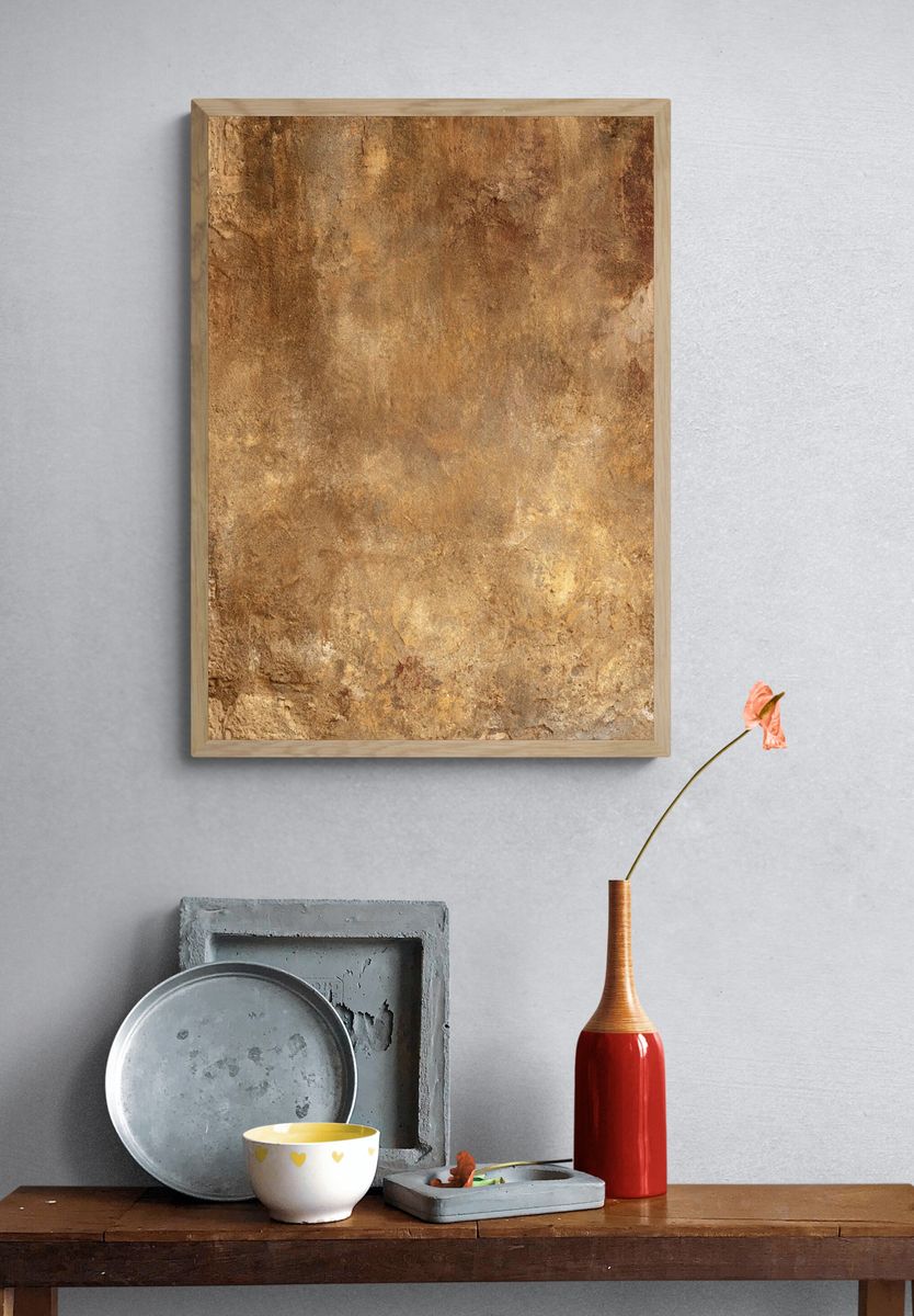 Earthy Stone Texture Abstract Poster. — room view 3