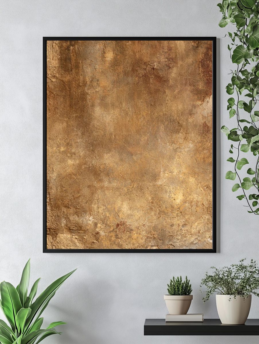 Earthy Stone Texture Abstract Poster. — room view 4