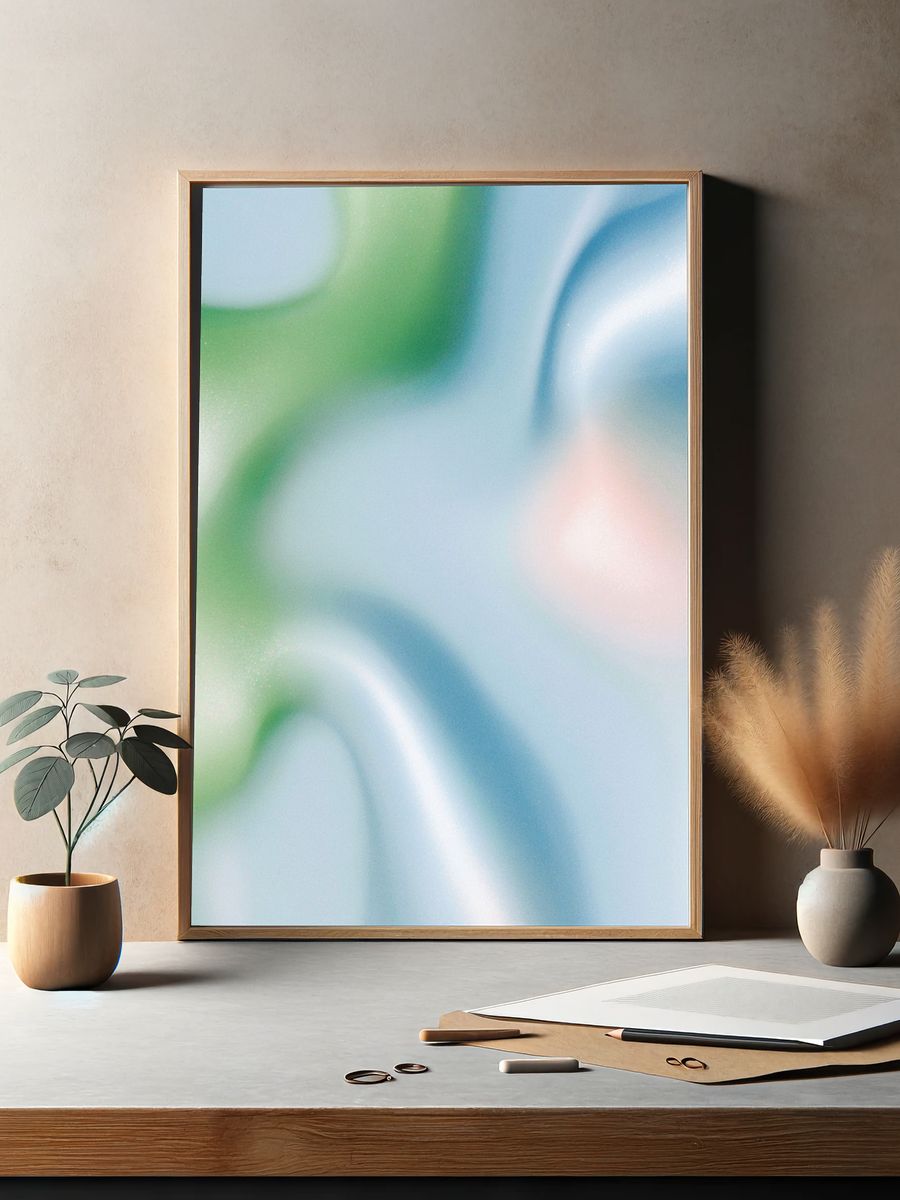 Soft Pastel Abstract Poster. — room view 2