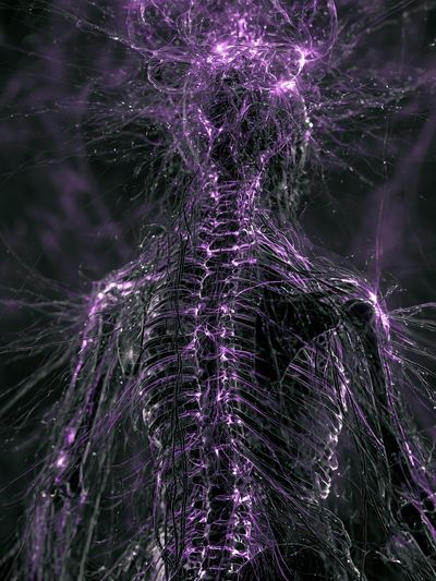Neon Violet Energy Abstract Poster.