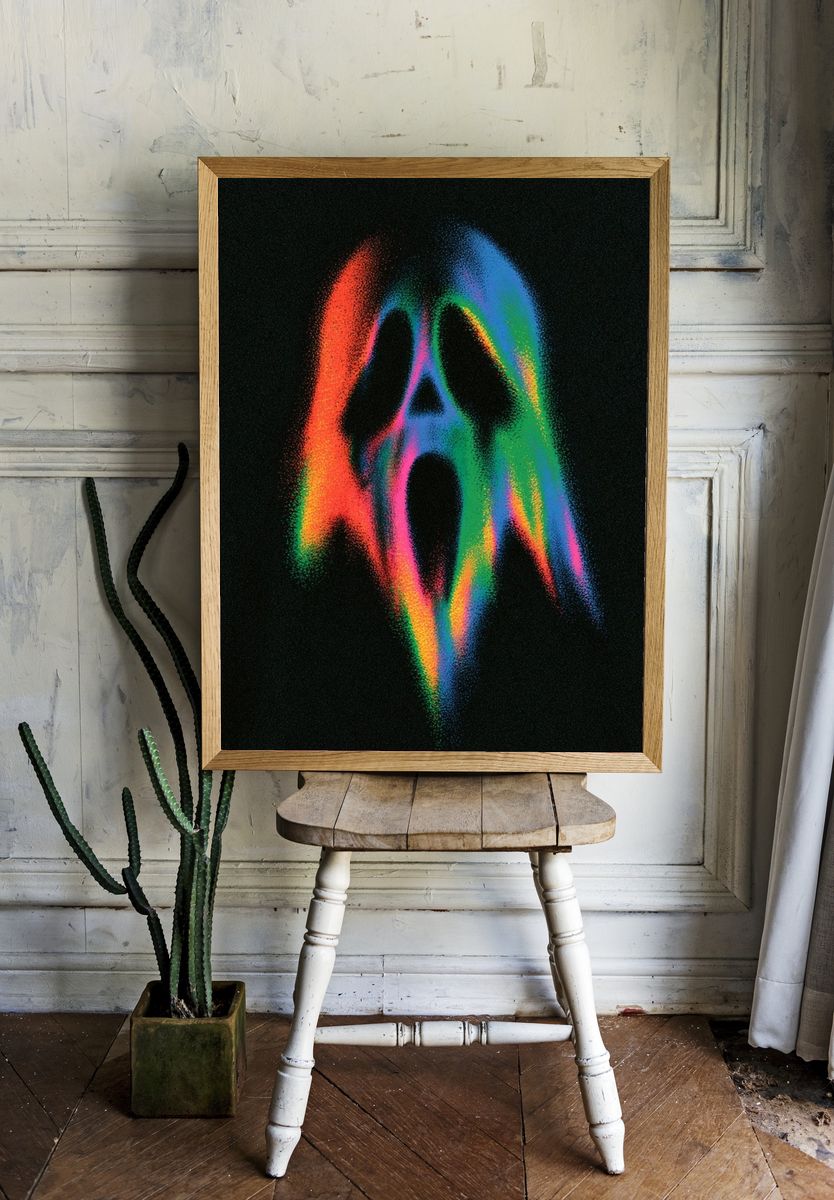 Neon Ghost Abstract Poster. — room view 1