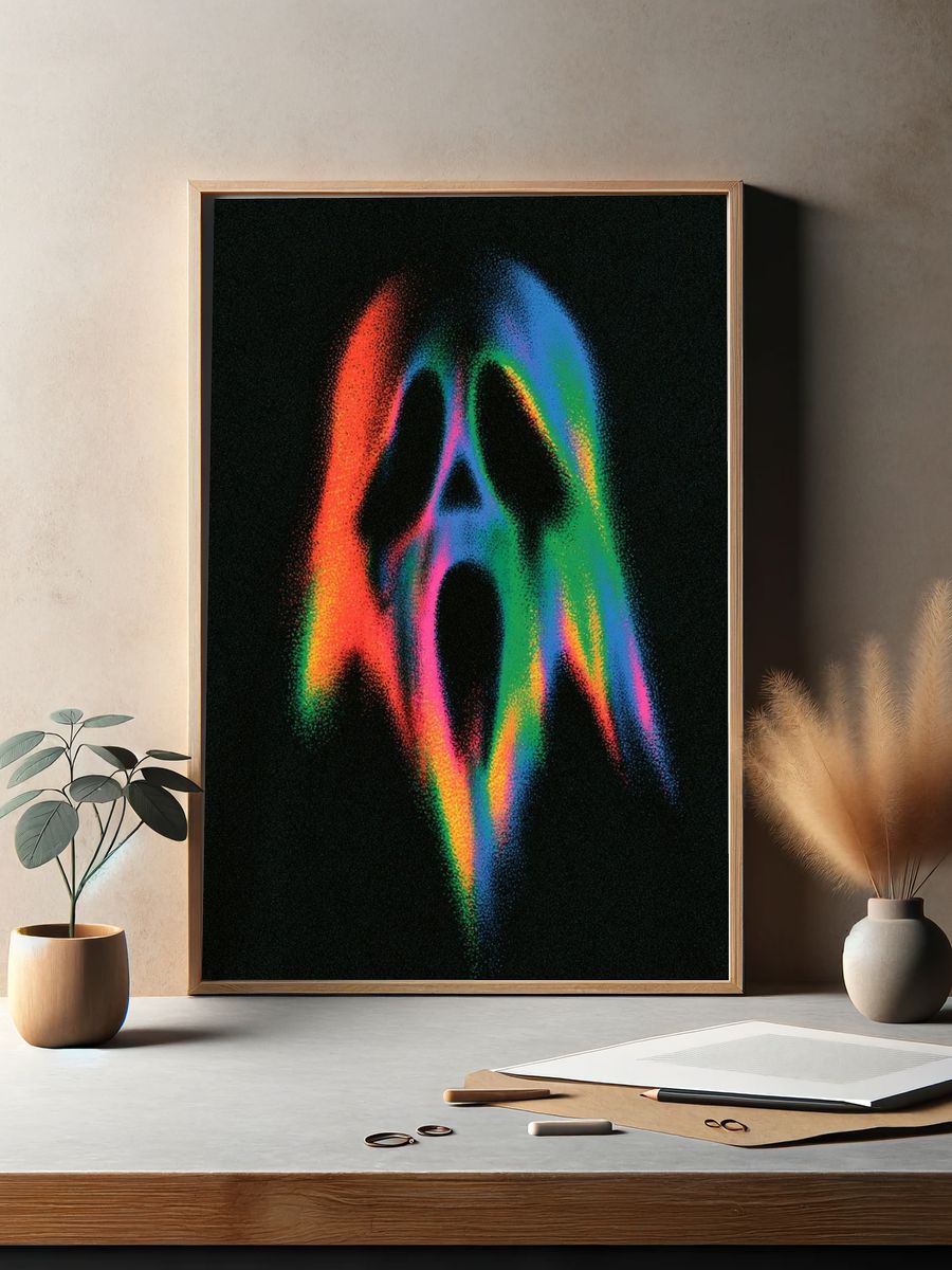Neon Ghost Abstract Poster. — room view 2