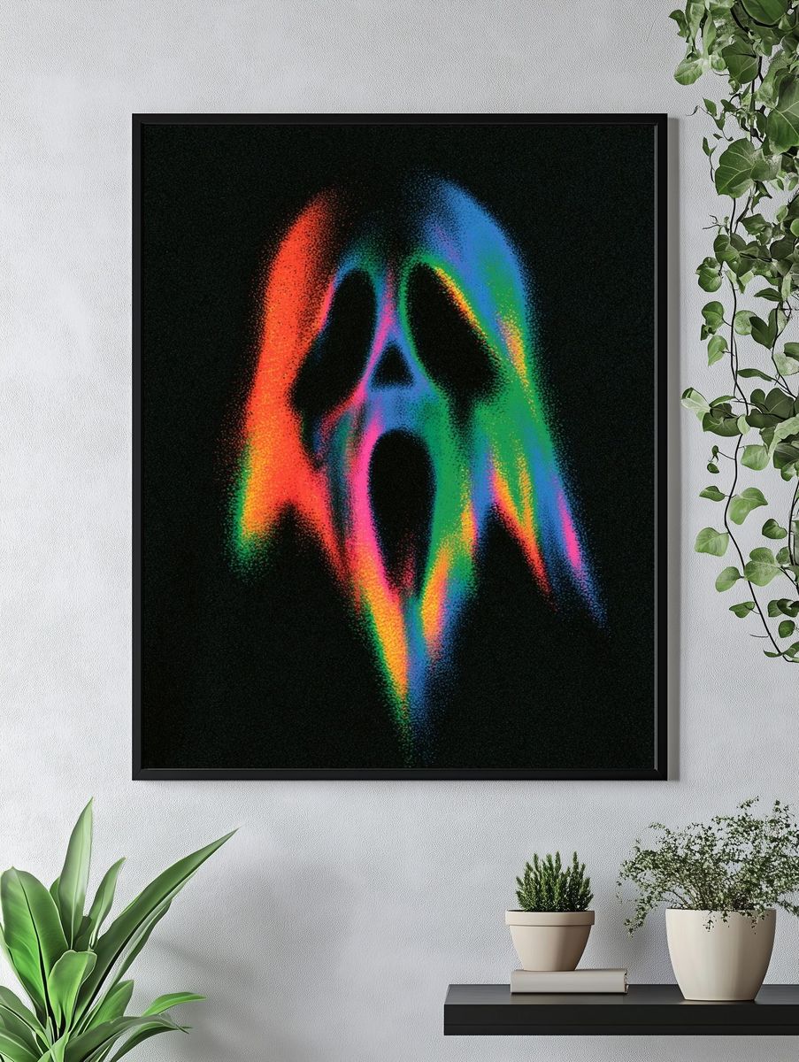 Neon Ghost Abstract Poster. — room view 4
