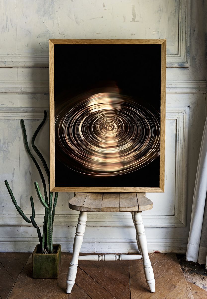 Golden Spiral Abstract Poster. — room view 1