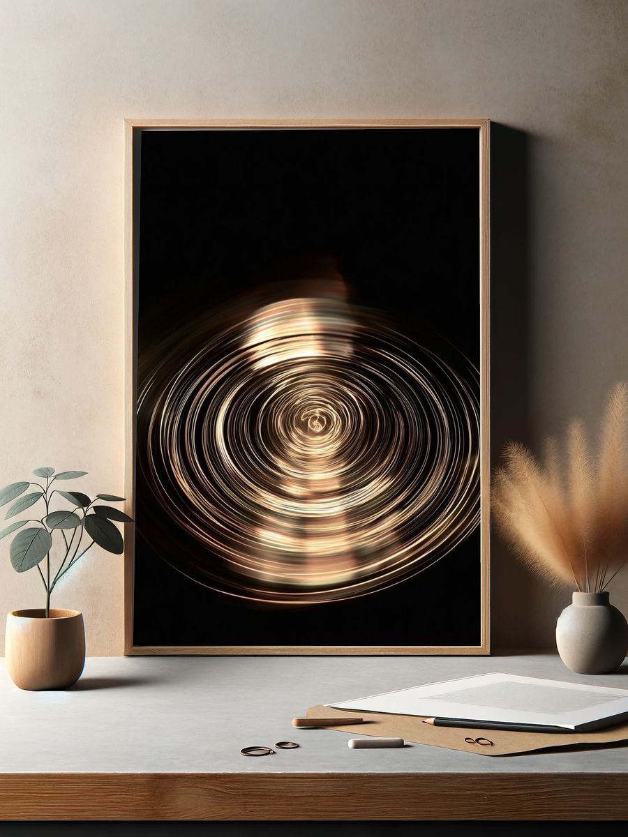 Golden Spiral Abstract Poster. — room view 2