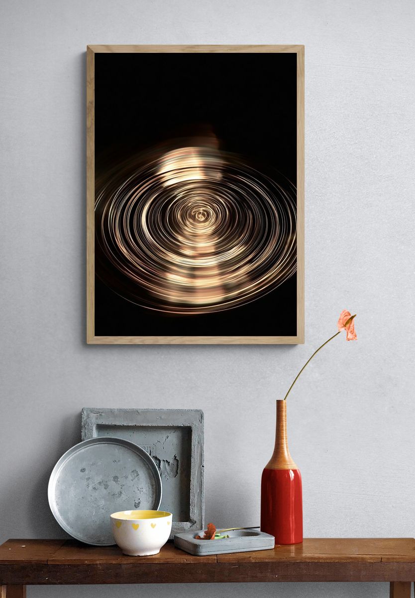 Golden Spiral Abstract Poster. — room view 3