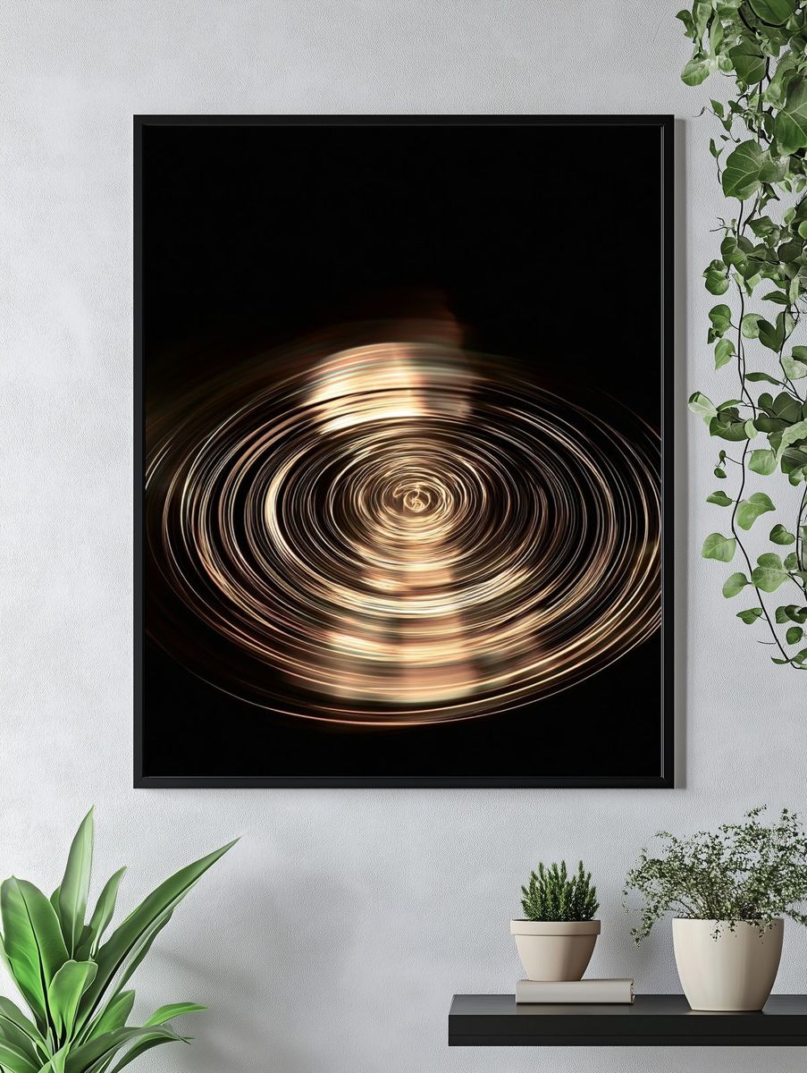 Golden Spiral Abstract Poster. — room view 4