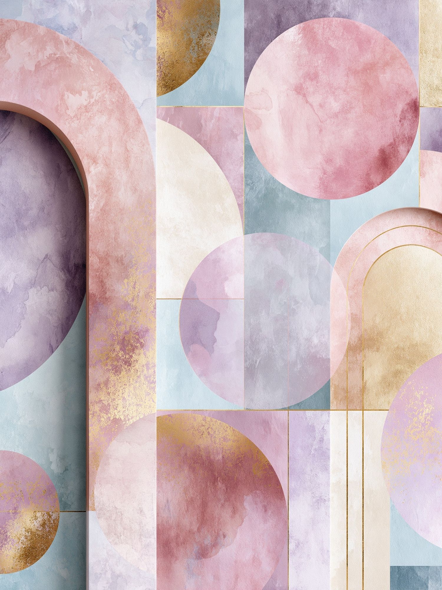 Pastel Geometric Arch Poster. poster — abstract art