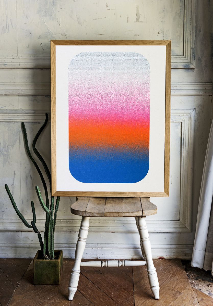 Sunset Gradient Abstract Poster. room preview