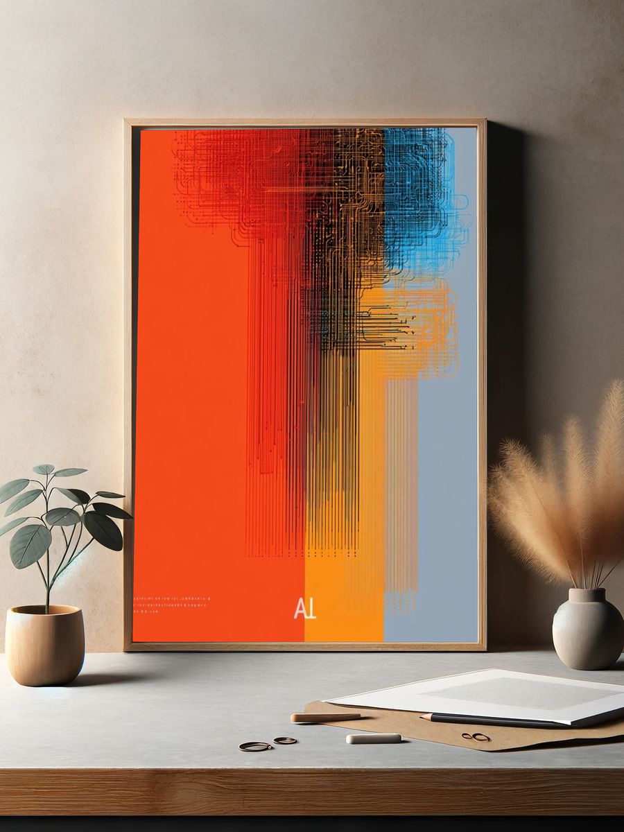Circuit Grid Abstract Poster. — room view 2