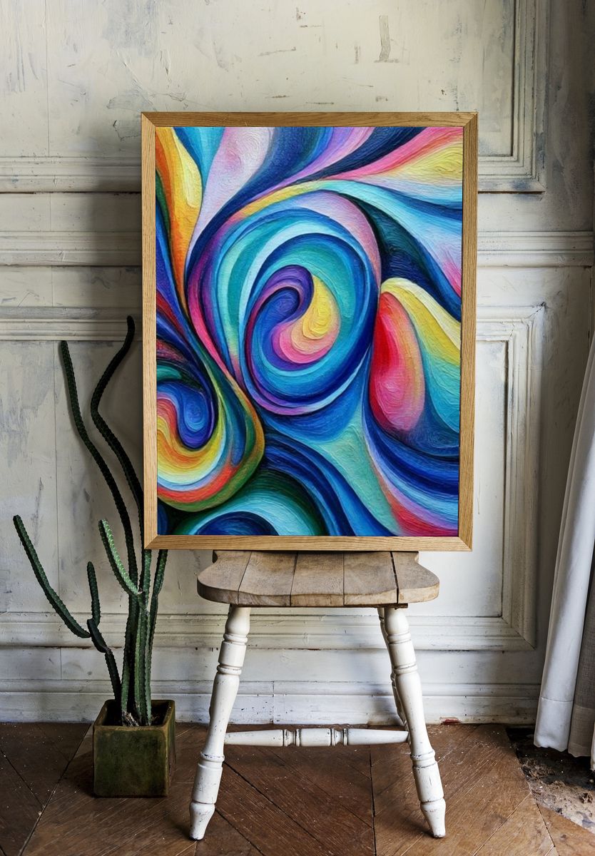 Color Swirl Abstract Poster. — room view 1