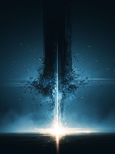 Celestial Light Burst Abstract Poster. poster