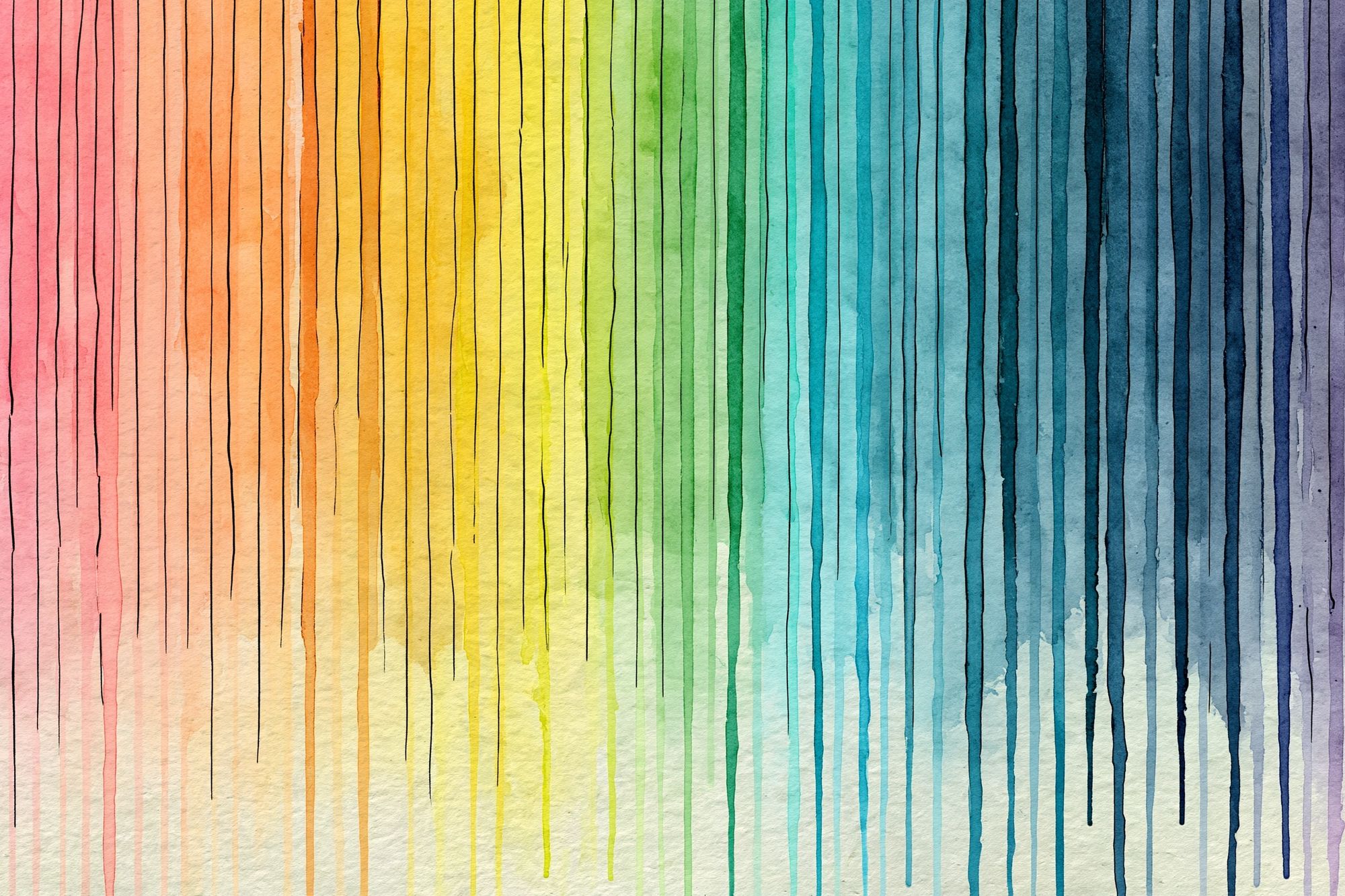Rainbow Watercolor Stripes Poster. poster detail