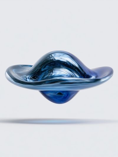 Blue Glass Orb Abstract Poster. poster