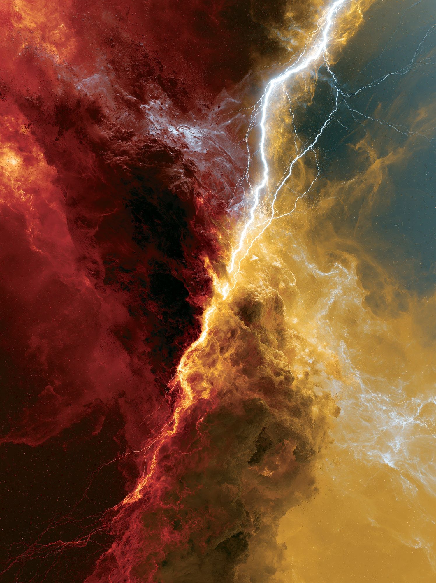 Cosmic Lightning Abstract Print. poster — abstract art
