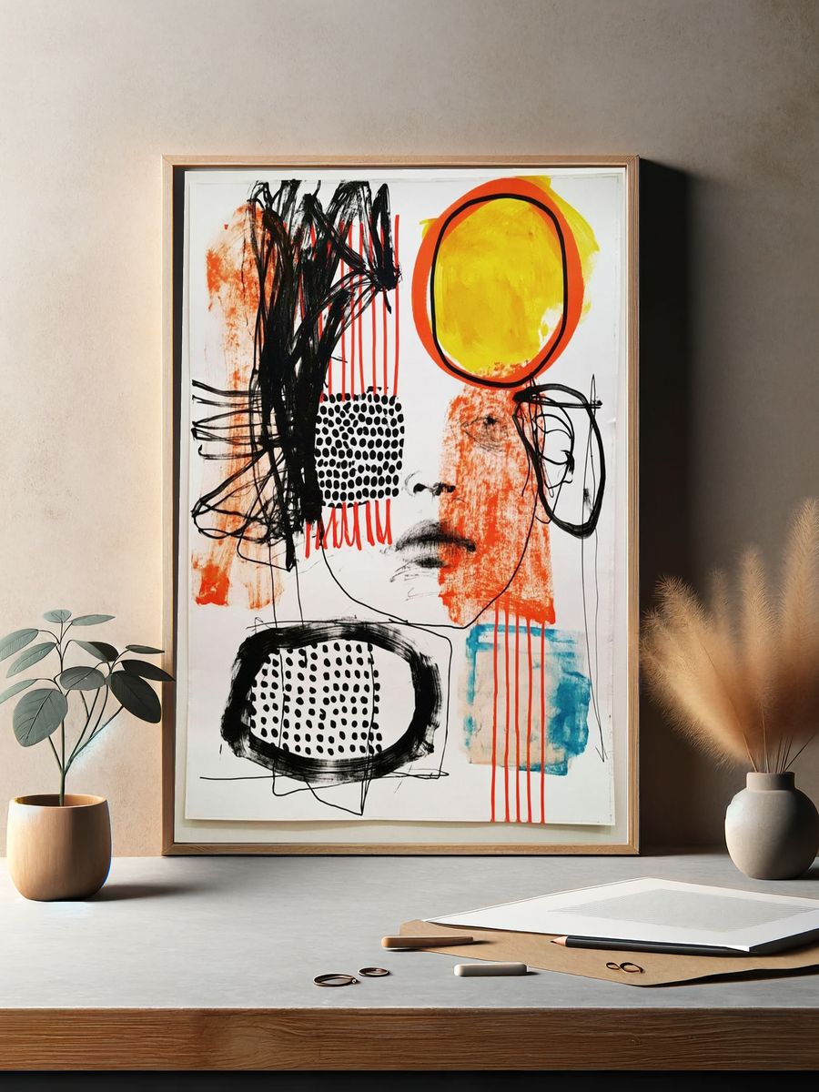 Bold Face Abstract Poster. — room view 2