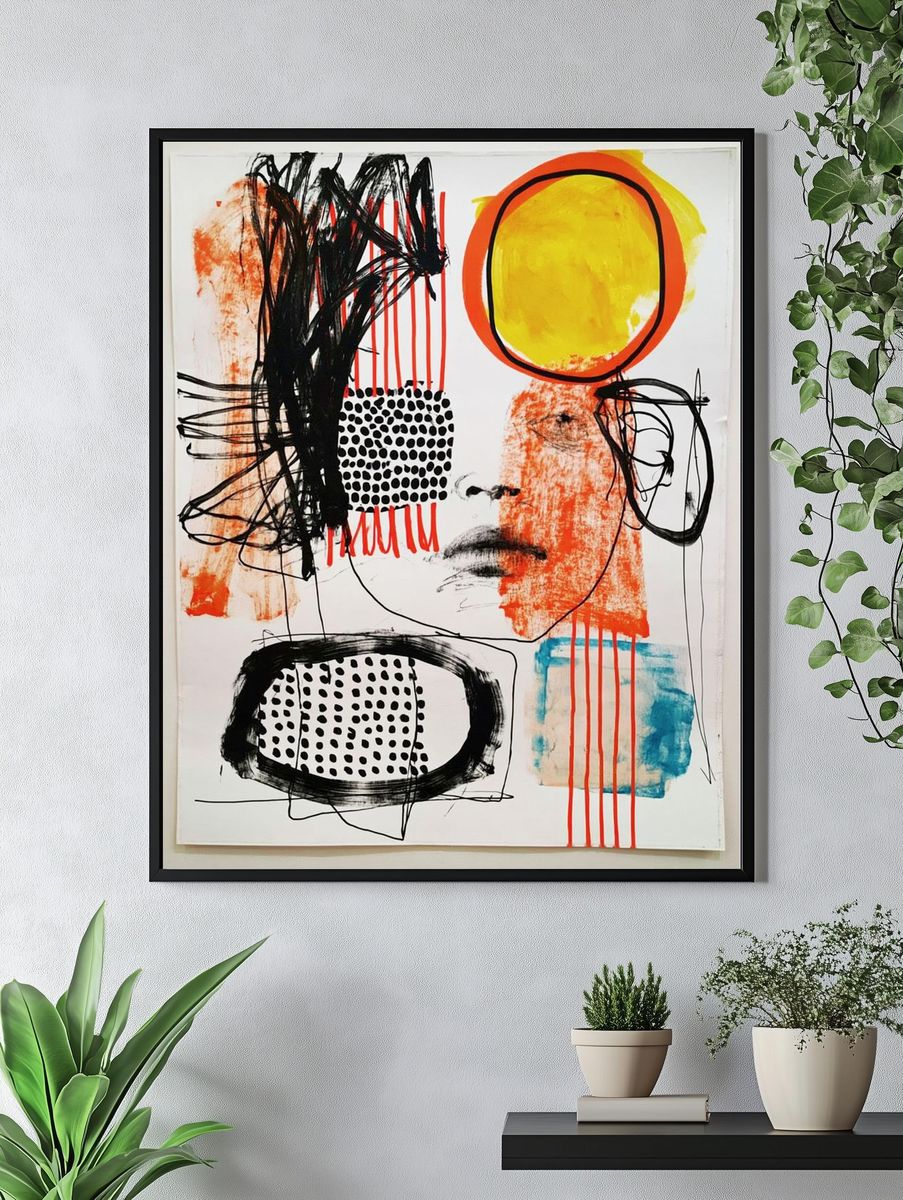 Bold Face Abstract Poster. — room view 4