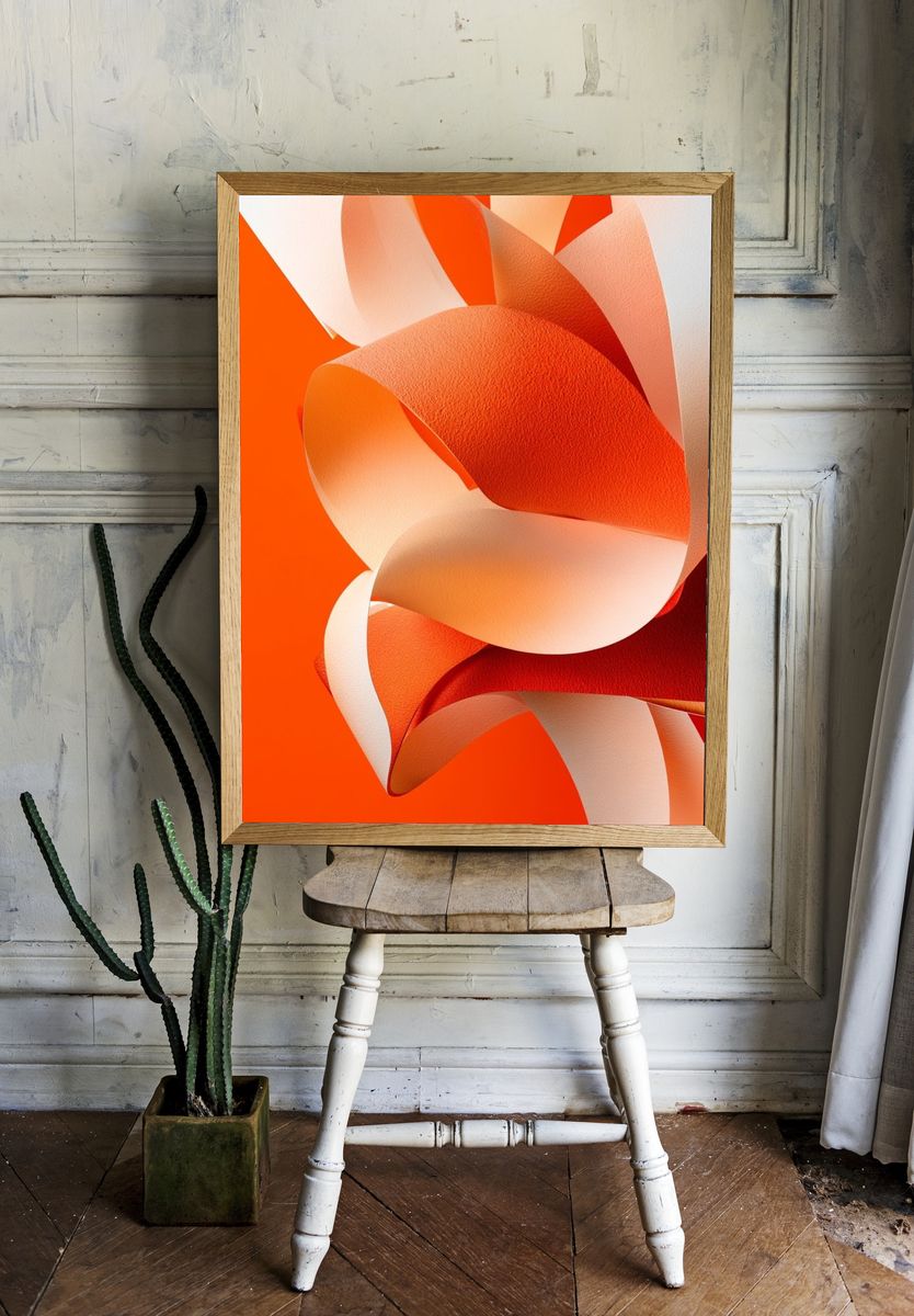 Orange Ribbon Abstract Poster. room preview