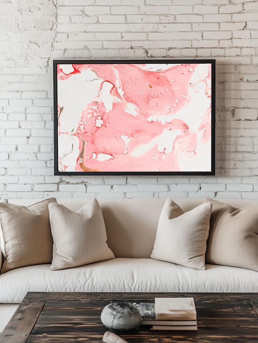 Red watercolor texture wallpaper background. — room view 1