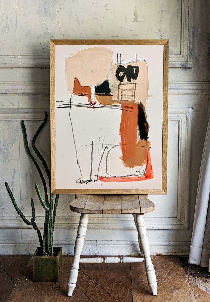 Abstract Cat Face Poster. — room view 1