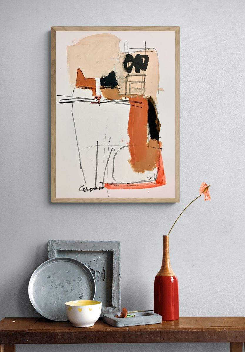 Abstract Cat Face Poster. — room view 3