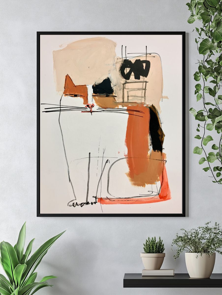 Abstract Cat Face Poster. — room view 4