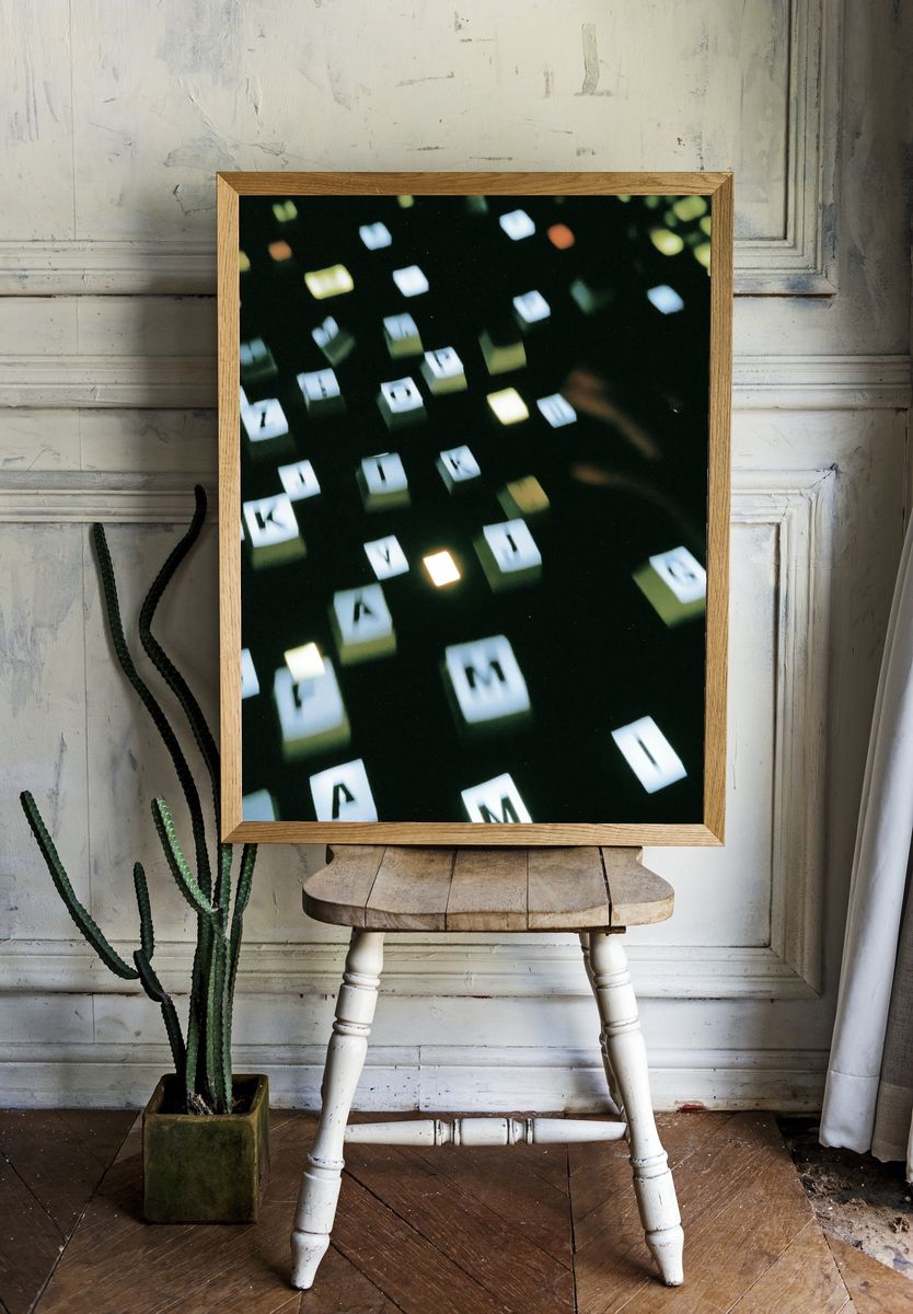 Abstract Light Grid Poster. — room view 1
