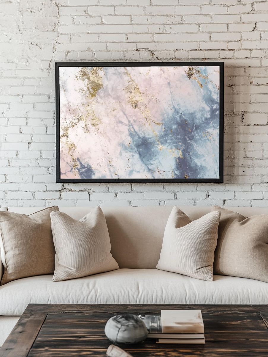 Pink blue marble textured background. — room view 1