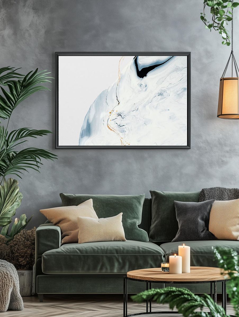 Abstract liquid marble white background. — room view 4