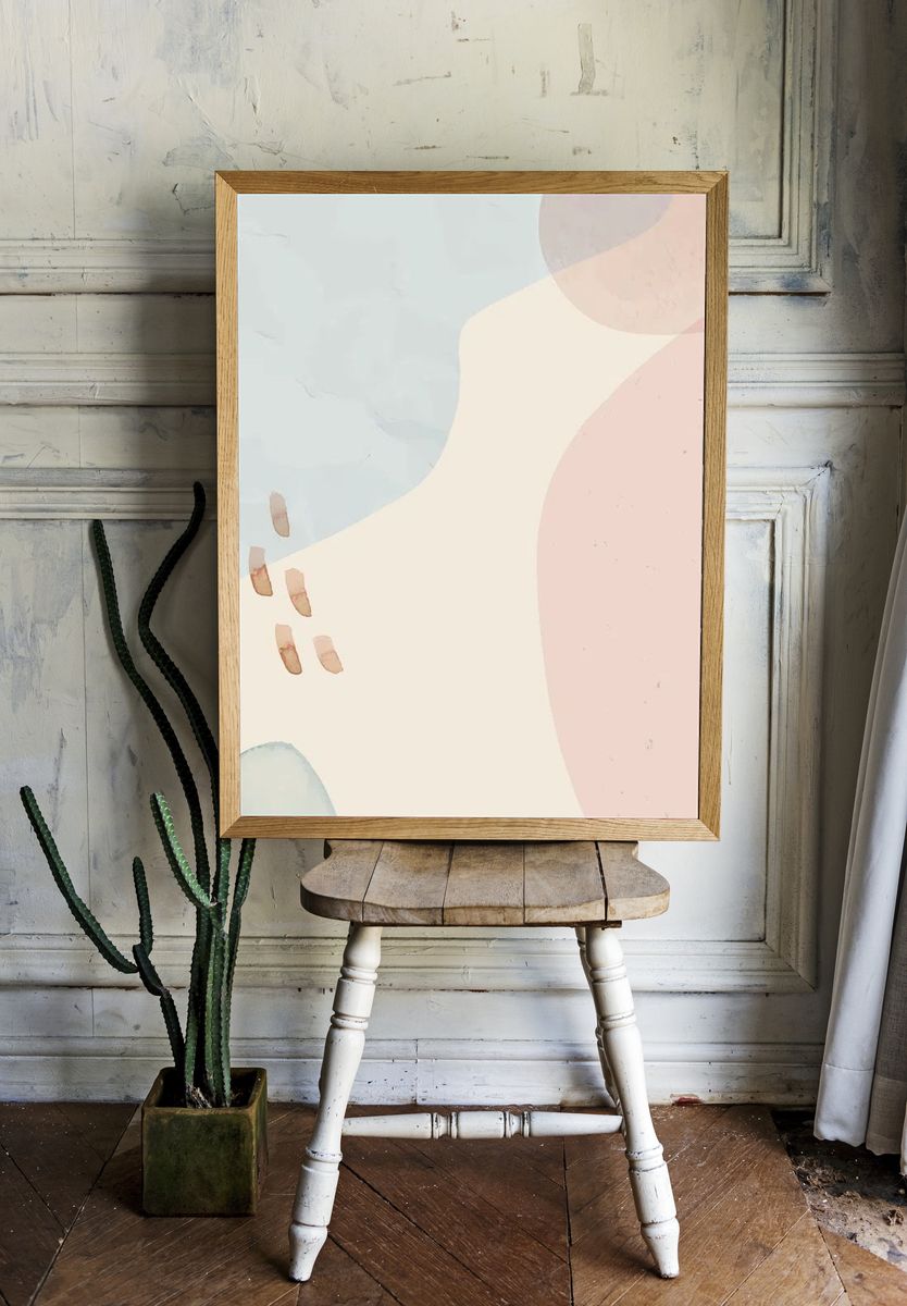Neutral soft abstract watercolor background. — room view 1