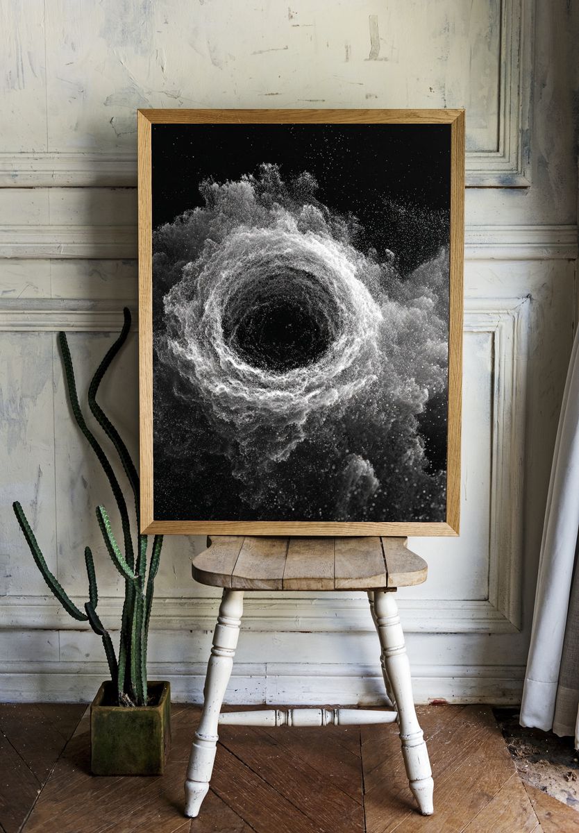 Cosmic Dust Vortex Print. room preview