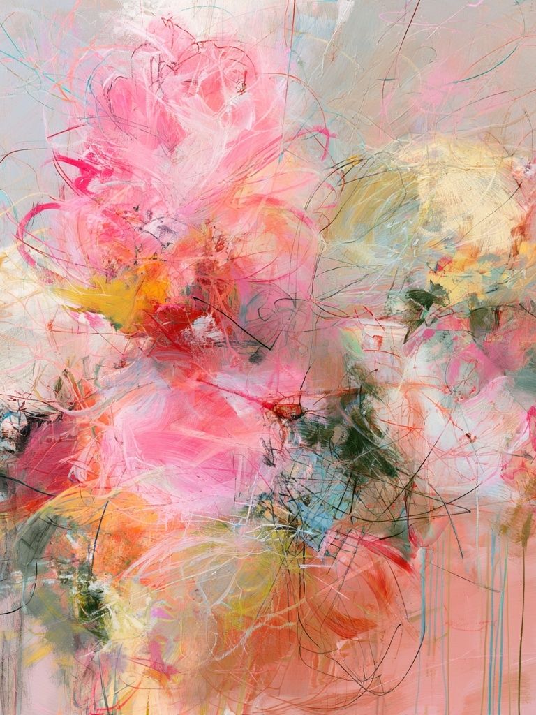 Blush Bloom Abstract Poster. poster detail