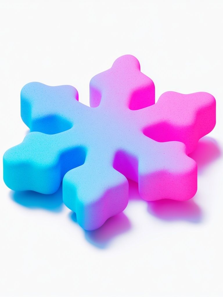 Neon Snowflake Abstract Poster. poster — abstract art