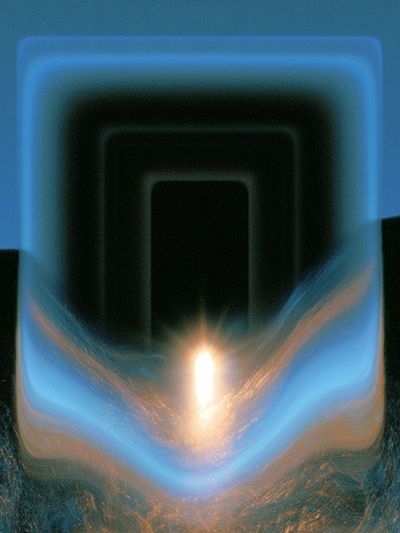Neon Portal Abstract Poster.