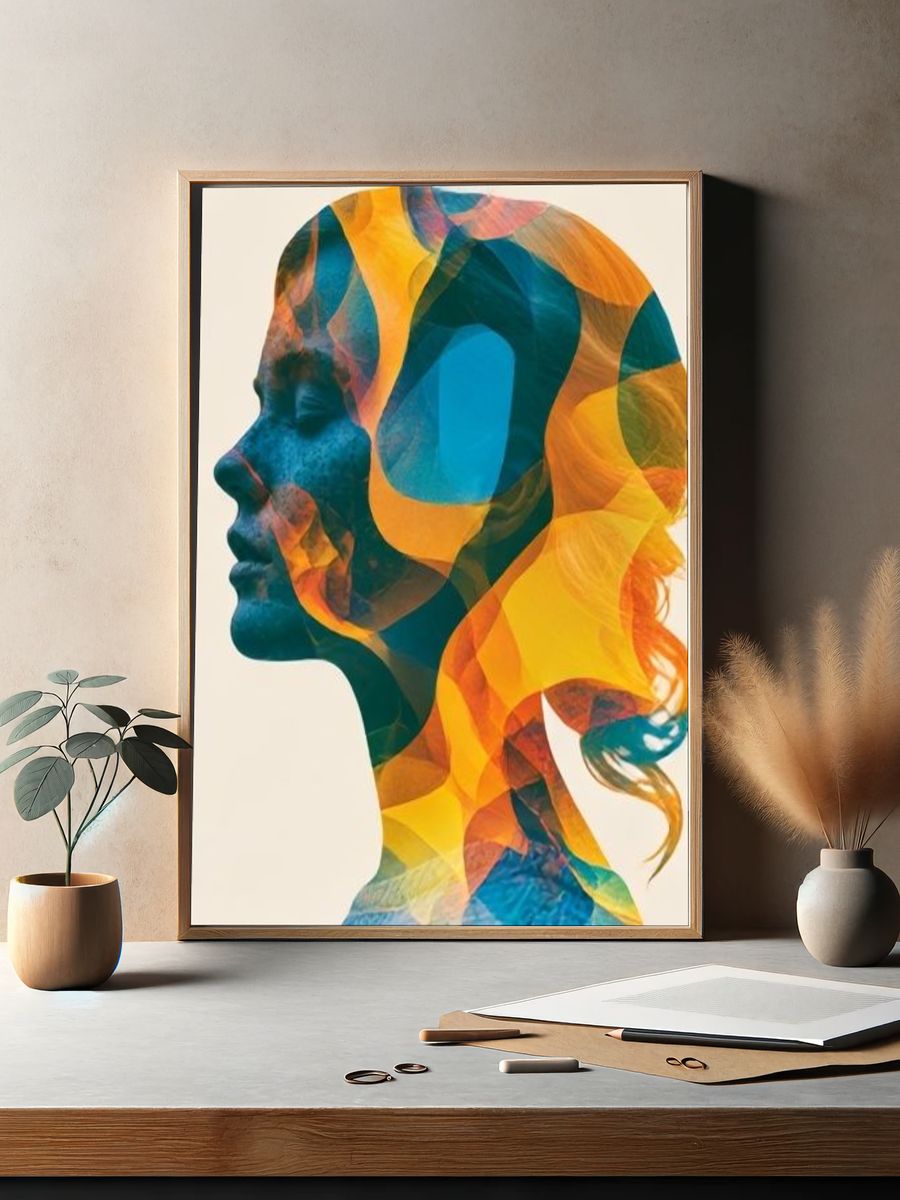 Abstract Woman Silhouette Poster. — room view 2