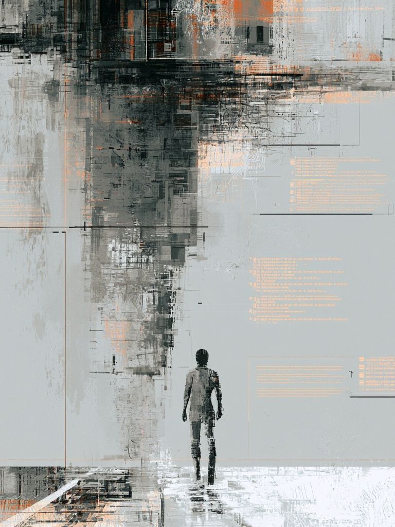 Solitary Figure Abstract Poster. poster detail