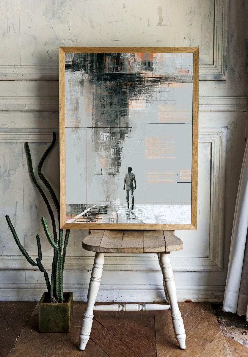 Solitary Figure Abstract Poster. room preview