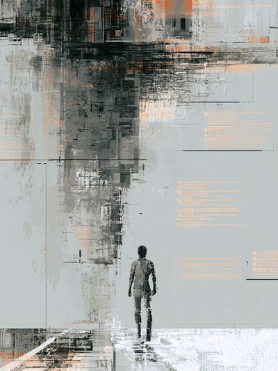 Solitary Figure Abstract Poster. poster