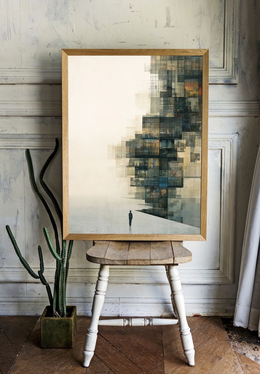 Abstract Cityscape — Fine-Art Print. — room view 1