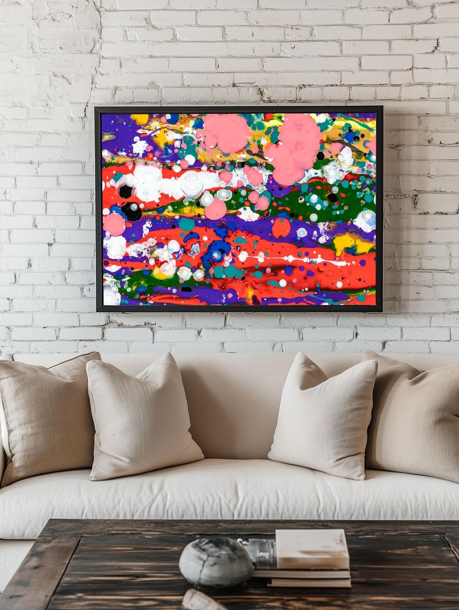 Colorful liquid marble background abstract. — room view 1