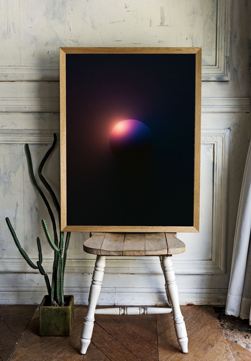 Neon Orb Abstract Poster. room preview
