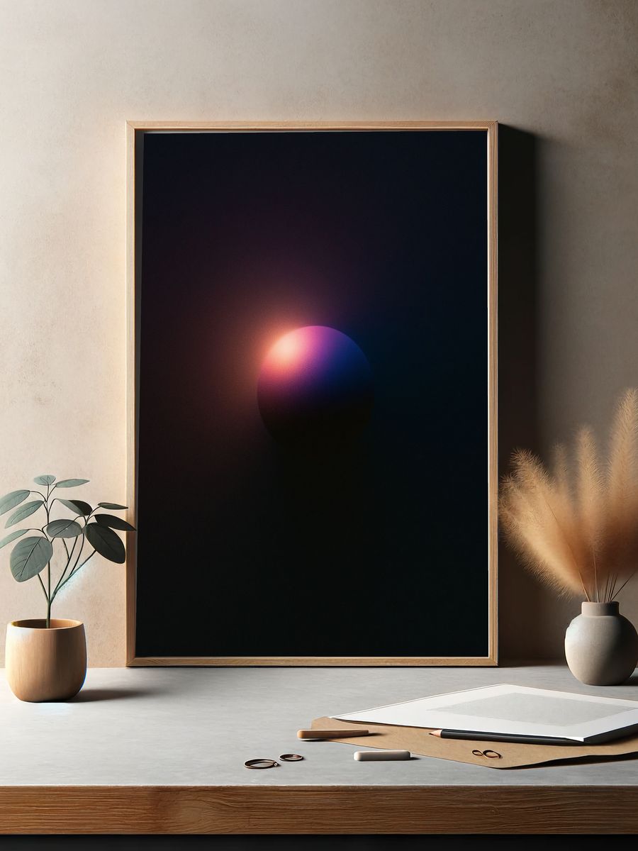 Neon Orb Abstract Poster. — room view 2